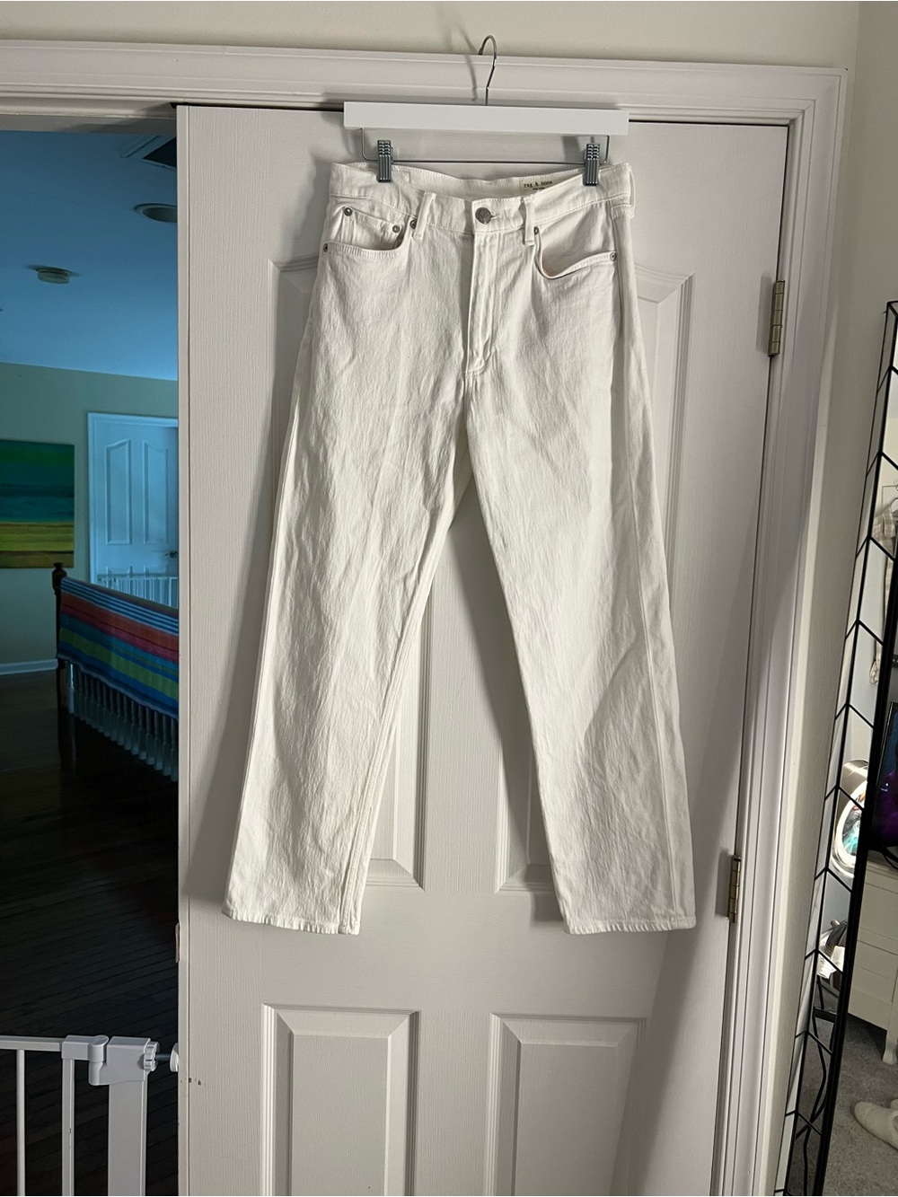 rag & bone Optic White Jeans with Cream Interior